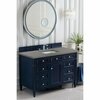 James Martin Vanities Brittany 48in Single Vanity, Victory Blue w/ 3 CM Grey Expo Quartz Top 650-V48-VBL-3GEX